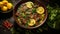 Savory Chicken And Beef Bowl With Zesty Lemon And Fresh Herbs