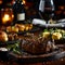 Savory Delight,Exquisite Gourmet Steak Dish with Delectable Sides for a Culinary Journey Like No Other.GenerativeAI.