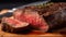 Savory Delight of a Perfectly Cooked Steak, Juicy and Tender. Generative AI