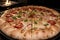 Savory Delight Scrumptious Pizza Dish on a Stove.AI Generated