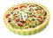 Savory herb, tomato and cheese vegetarian quiche