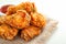 Savory indulgence Fried crispy chicken portrayed, tempting with its golden crunch