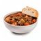 Savory Irish Beef Stew in a Bowl on White Background .