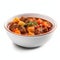 Savory Irish Beef Stew in a Bowl on White Background .