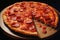 Savory Meat Lovers Pizza with Juicy Ham and Spicy Pepperoni, A Delicious Delight for Food Lovers