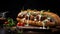 Savory Meatball Sandwich On Wooden Table: Commercial-style Imagery