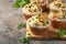 Savory muffins with mushroom,  vegetables and herbs