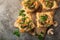 Savory puff muffins with ham, mushroom and   vegetables