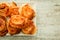 Savory puff pastries spiral shaped