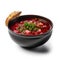 Savory Russian Borscht Soup in a Bowl on White Background .