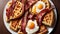 Savory Symphony Bacon infused Waffles for a Flavorful Morning.AI Generated