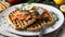 Savory Symphony Smoked Salmon and Waffles Dance on Your Plate.AI Generated