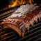 Savory Texas Style BBQ Ribs on Grill Illustration