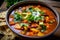 Savory Vegan Sweet Potato Mexican Tacos Soup A Vegetarian Delight. Generative AI