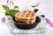 Savory vegetable waffles with cheese and herbs