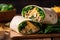 savory wrap filled with turkey, lettuce, and cheese