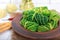 Savoy cabbage dolma in a ceramic bowl. Ducan`s diet. Proper nutrition. Close up