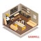 Sawmill Isometric Composition