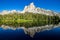 Sawtooth mountains reflected in Alice Lake, Idaho