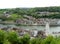 The Saxbridge and beautiful townscape as seen from Citadel of Dinant, Belgium