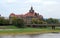 Saxon State Chancellery building on the northern bank of the Elbe River, Dresden, Germany