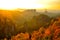 Saxon switzerland fairy tale view from carola rock at sunset