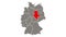 Saxony-Anhalt federal state blinking red highlighted in map of Germany