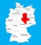 Saxony-Anhalt, Sachen Anhalt state map, Germany, vector map silhouette.