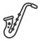 Saxophone line icon, music and instrument