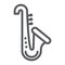 Saxophone line icon, music and instrument, trumpet sign, vector graphics, a linear pattern on a white background.