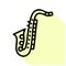 Saxophone line icon, vector pictogram of sax