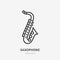 Saxophone line icon, vector pictogram of sax. Musical instrument illustration, sign for music store logo