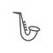 Saxophone line icon on white background
