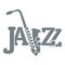 Saxophone logo, simple gray style