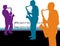 Saxophone Player Silhouettes