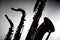 Saxophones Isolated in Silhouette