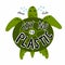 Say no to plastic, sea turtles crying for help cartoon vector illustration