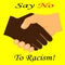 Say no to Racism on yellow background vector icon