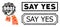 Say Yes Textured Stamp with Notches and 2021 Approve Award Collage of Rectangular Parts