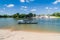 SAYAXCHE, GUATEMALA - MARCH 15, 2016: Ferry over Rio de la Pasion river in Sayaxche tow