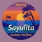 Sayulita, Mexico, Pacific Ocean, abstract stamp or emblem