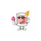 Sazerac alcohol cartoon character with ice cream mascot