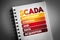 SCADA - Supervisory Control And Data Acquisition acronym on notepad, technology concept background