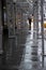 Scaffold over a rainy New York sidewalk