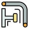 Scaffold pipe icon color outline vector