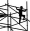 Scaffolder on the frame silhouette