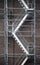 Scaffolding ladder against brick wall