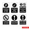 Scaffolding signs icon set of black and white types. Isolated vector sign symbols. Icon pack