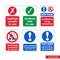 Scaffolding signs icon set of color types. Isolated vector sign symbols. Icon pack