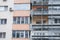 Scaffoldings on the facade of a block of flats